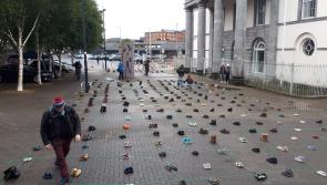 WATCH: Shoes replace people at Limerick protest to highlight climate crisis