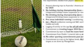 GAA players' charter: no holidays, alcohol or golf allowed during championship 