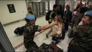 WATCH: Heartwarming moment as Irish soldiers return from Middle East and meet loved ones