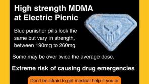 HSE issues fresh drug alert over high-strength 'Punisher' pills at Electric Picnic