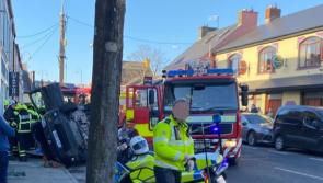 Car flips onto footpath in four-vehicle collision in Limerick town