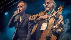 Iarla &Oacute; Lion&aacute;ird and Steve Cooney for Seachtain na Gaeilge show at Limerick's UCH