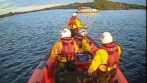 Rescue boat  comes to assistance of grounded cruiser on Lough Derg