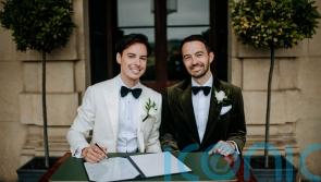 Rugby league referee James Child celebrates marriage to fiance Steven