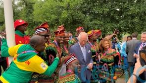 Charles poses for selfies with Commonwealth Games athletes ahead of opening
