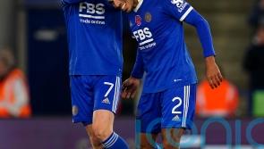 James Justin scores before being carried off in Leicester&rsquo;s cup win over Newport