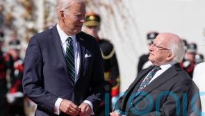 Biden greeted by Irish President as day of ceremony in Dublin begins