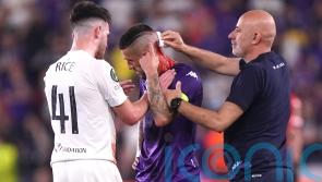 Fiorentina&rsquo;s Cristiano Biraghi struck by object thrown from West Ham fans