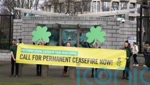 Protests in Dublin and Belfast urge Joe Biden to support Gaza ceasefire