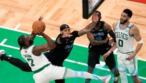 Jaylen Brown, Kristaps Porzingis star for Boston Celtics in NBA Finals game one