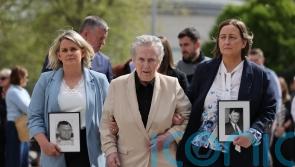 Irish deputy leader Harris meets with family of Sean Brown