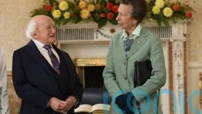 Irish president meets Princess Royal at his official Dublin residence