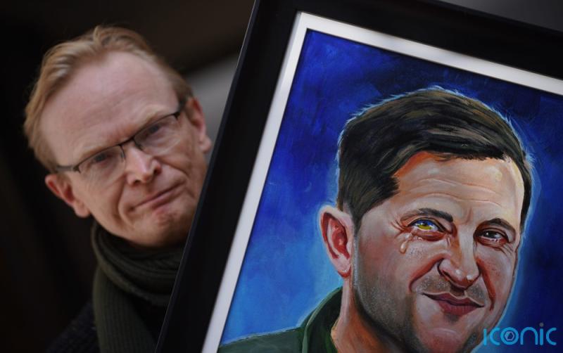 'Flabbergasted' - Irish artist's painting of President Zelensky fetches big money for Red Cross