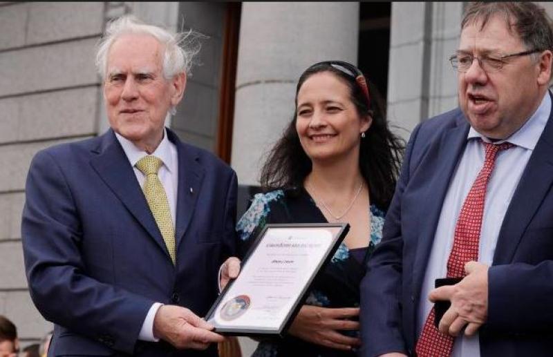 WATCH: Former Taoiseach honoured at Fleadh for his support of traditional music