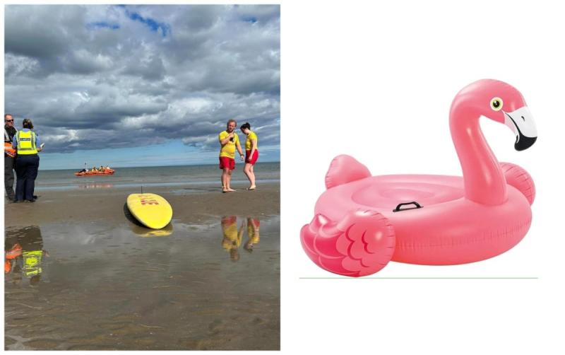 Floating pink flamingo toy sparks multi agency air and sea rescue operation