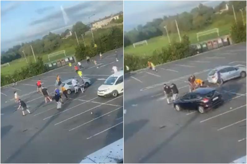 Car slams into group in Galway carpark amid mass brawl as terrifying video emerges 