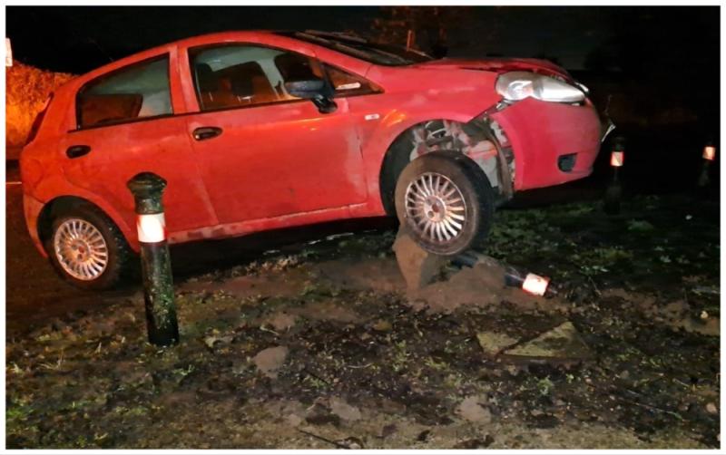 Driver charged under suspicion of intoxicated driving following collision with bollard