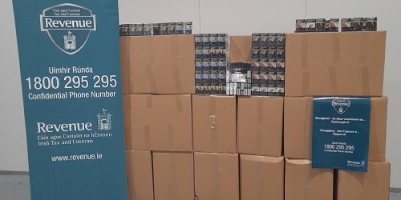 Revenue seize &euro;240k stash of illegal tobacco and cigarettes from vehicle following search
