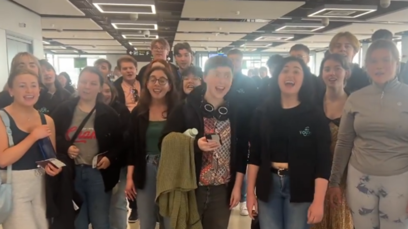 WATCH: 'A mood lifter' - Irish choir receives love online after singing at Dublin Airport