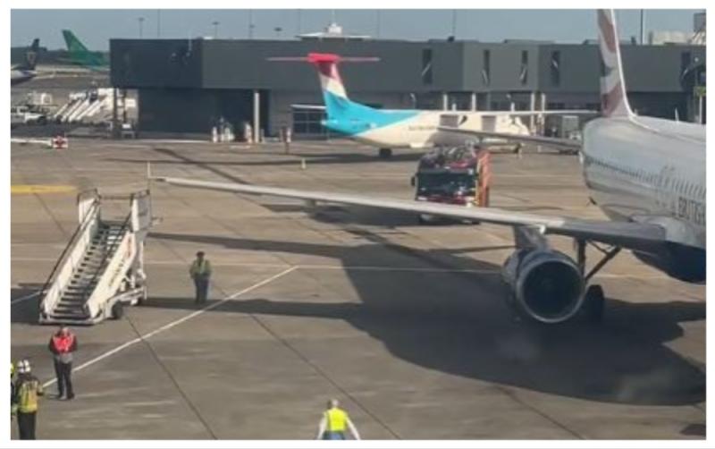Chaos at Dublin Airport as firefighters called after baggage vehicle collision with plane engine