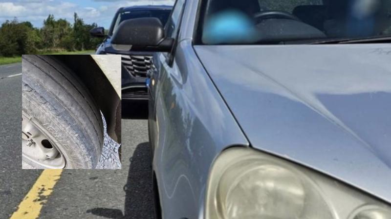 Disqualified driver caught travelling on hard shoulder with flat tyre had used cocaine