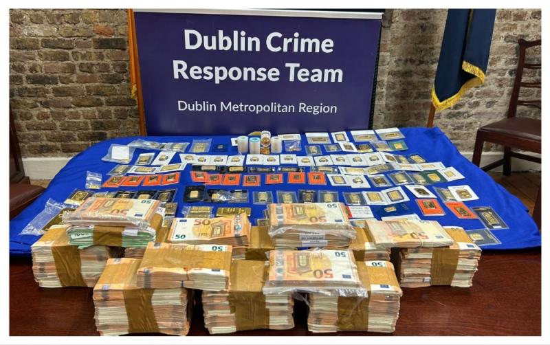 Man arrested after seizure of &euro;1.4 million in gold bullion, &euro;460,000 in cash and &euro;210,000 in drugs