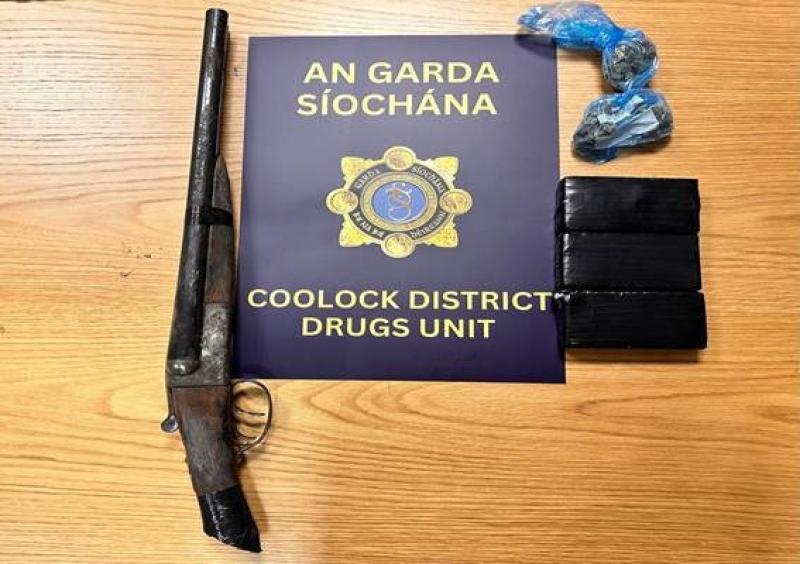 Double-barrel shotgun, cocaine and cannabis stash seized in Dublin Garda raid 