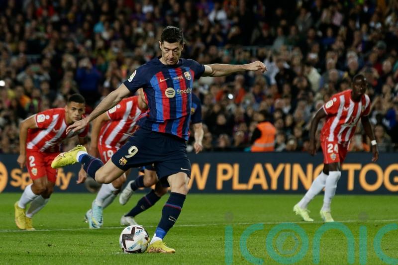 Robert Lewandowski misses penalty as Barcelona win in Gerard Pique&rsquo;s final game