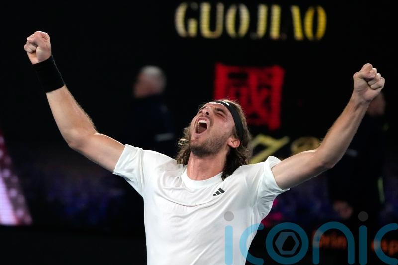 Stefanos Tsitsipas holds off Jannik Sinner fightback to make last eight