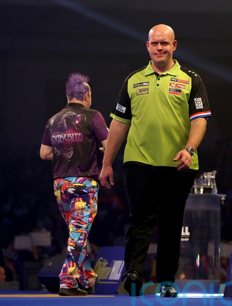 Michael Van Gerwen reaches UK Open quarter-finals but Peter Wright bows out