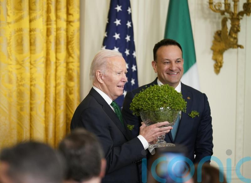 Varadkar presents Joe Biden with shamrock bowl in St Patrick&rsquo;s Day finale