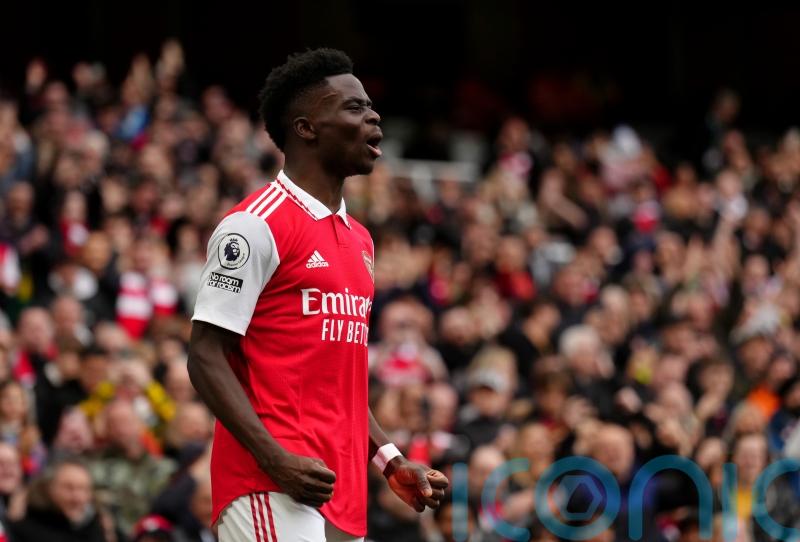 Bukayo Saka scores twice as Arsenal beat Crystal Palace to go eight points clear