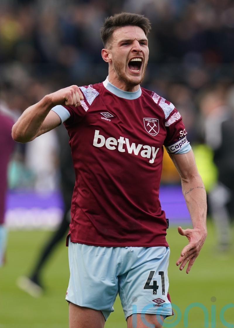 Declan Rice believes two more wins will be enough to keep West Ham up