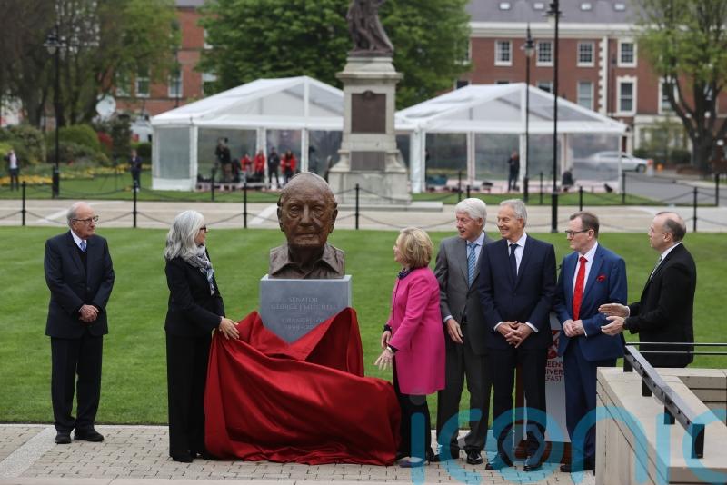 New bust of peace process mediator George Mitchell unveiled in Belfast
