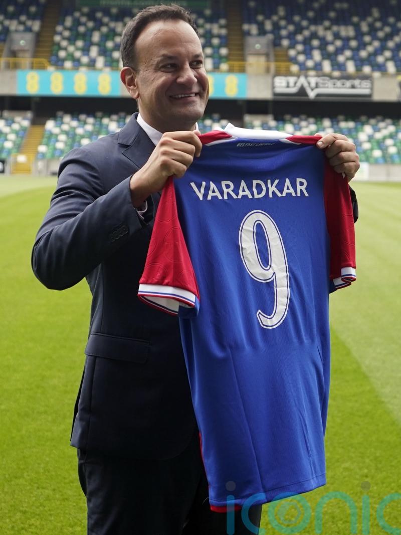 Varadkar given Linfield FC jersey as he aims to &lsquo;reach out to all communities&rsquo;