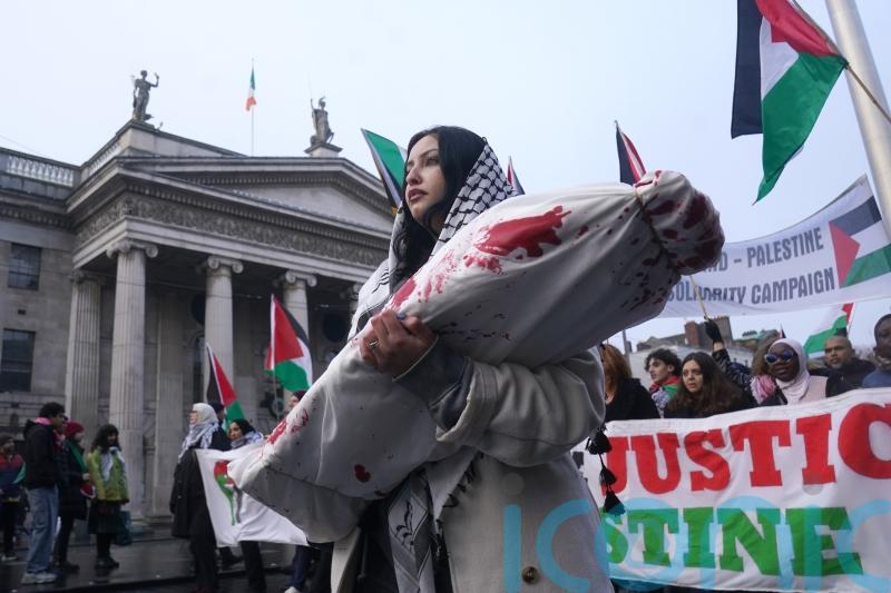 Thousands join pro-Palestinian march in central Dublin