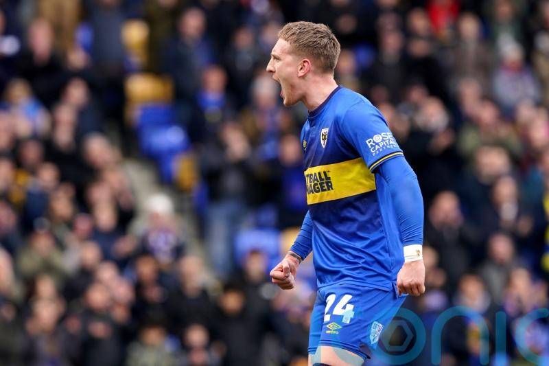 Ronan Curtis sent off after scoring equaliser as Harrogate hold AFC Wimbledon
