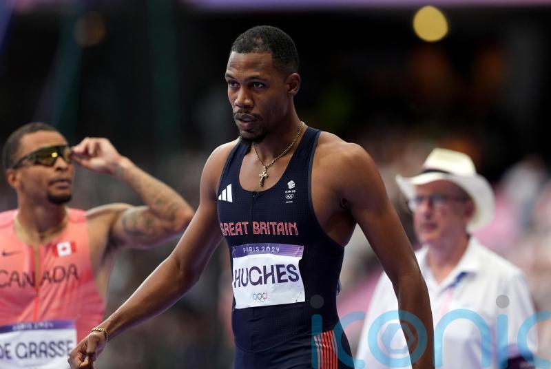 Zharnel Hughes withdraws from 200m heats with &lsquo;hamstring tightness&rsquo;