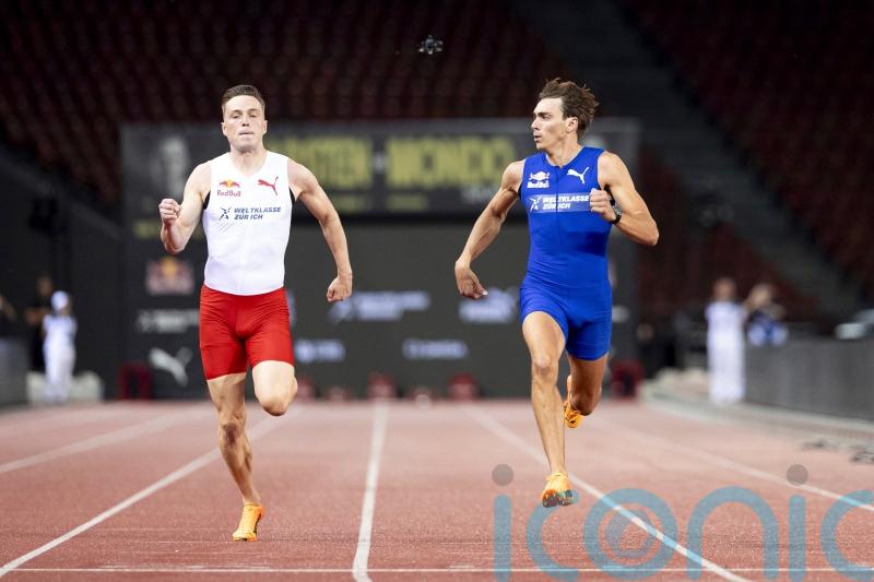 Pole vaulter Armand Duplantis runs 100m in 10.37s to beat Karsten Warholm