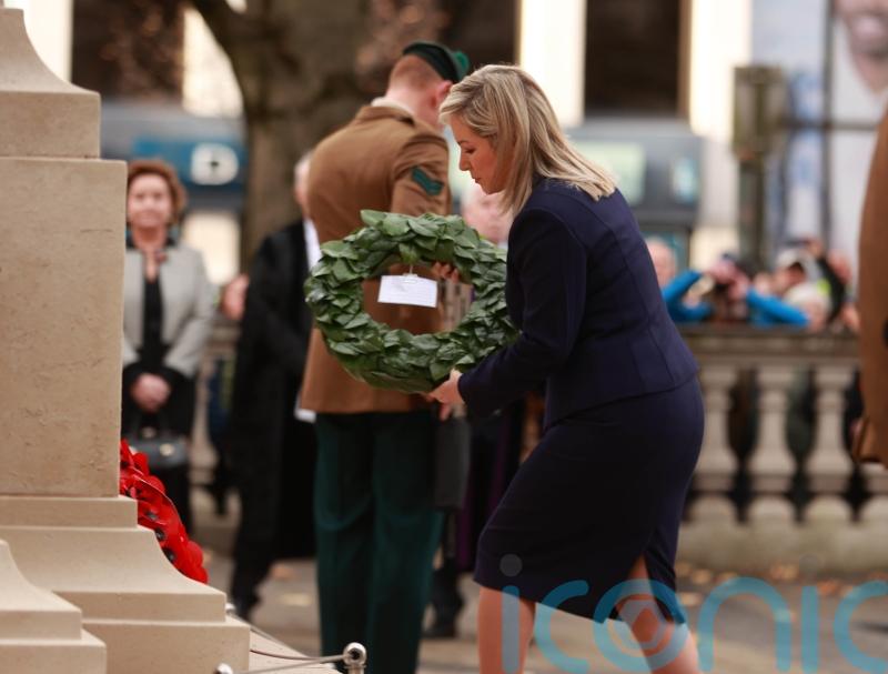 O&rsquo;Neill lays wreath at Cenotaph in Belfast on Remembrance Sunday
