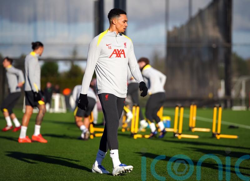 Trent Alexander-Arnold trains with Liverpool ahead of Real Madrid clash