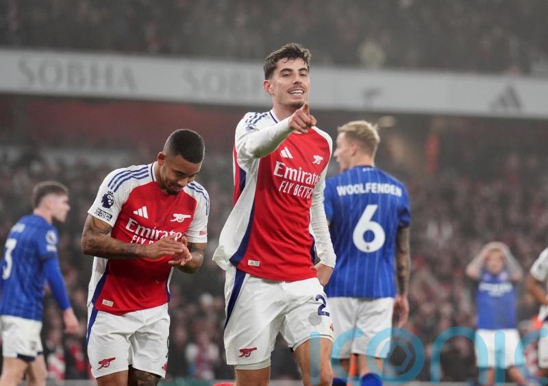 Arsenal up to second after Kai Havertz goal sees off struggling Ipswich