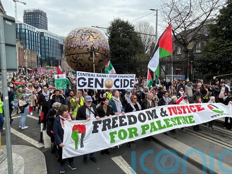 Co-founder of sanctions movement addresses pro-Palestine protest in Dublin